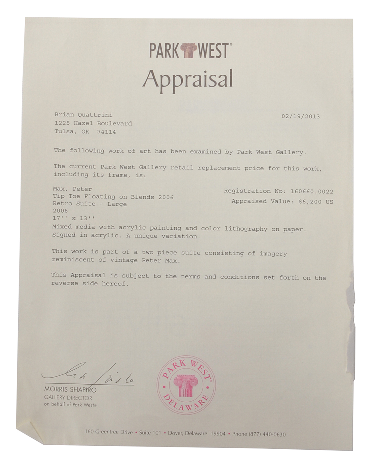 Peter Max Original 2006 Signed Mixed Media "Tip Top Floating on Blends"