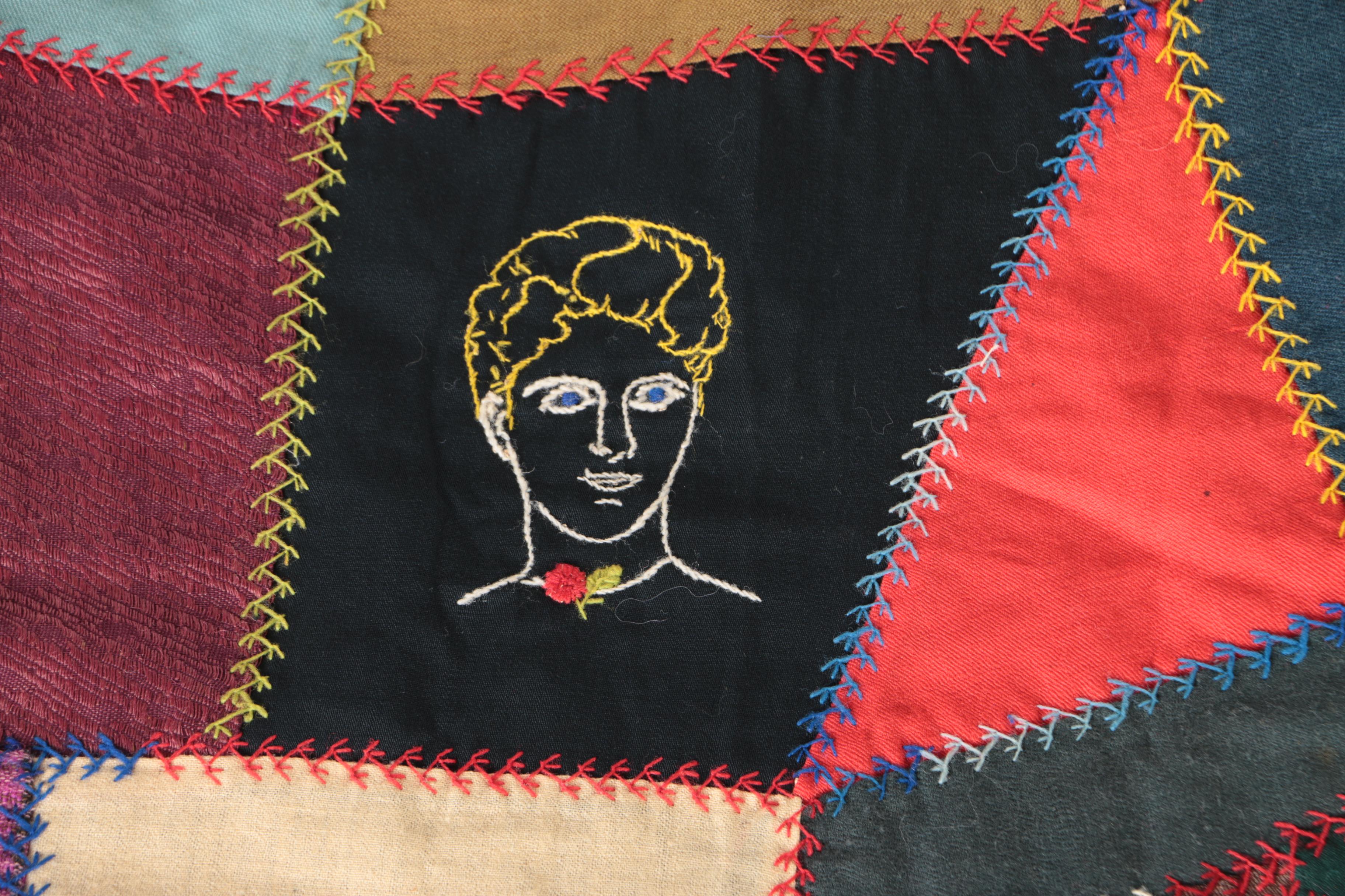 Handmade "Wool Crazy" Patchwork Quilt