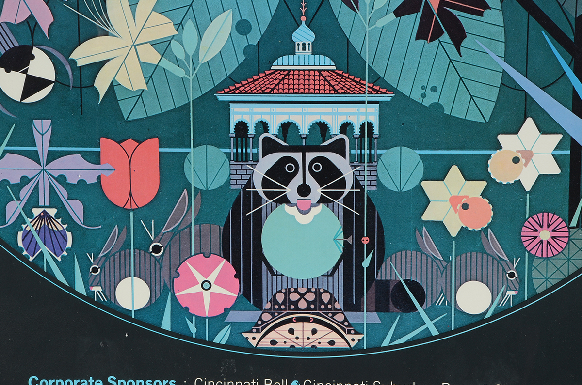 Original 1984 Promotional Poster with Artwork after Charley Harper "A Day in Eden"