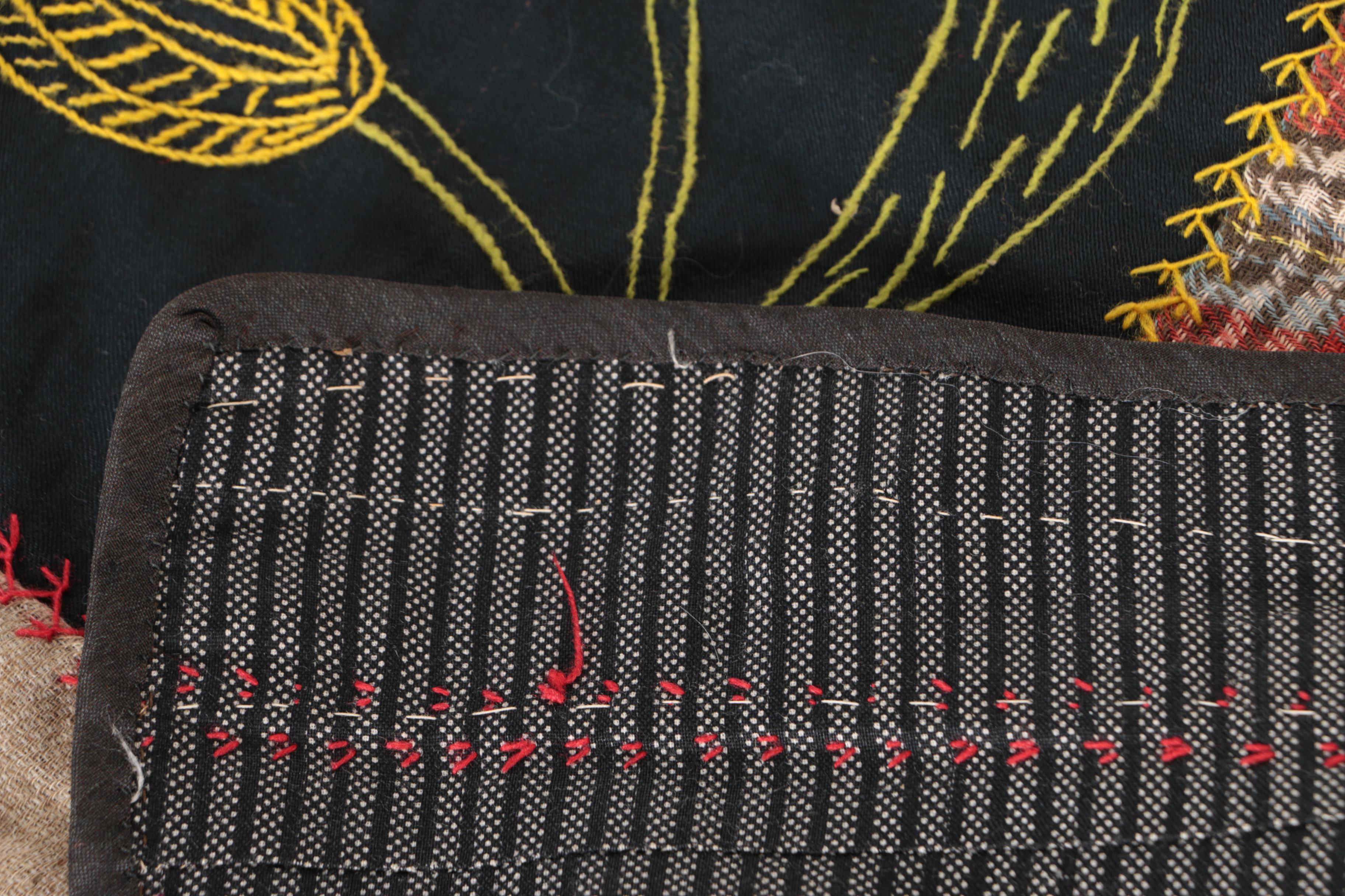 Handmade "Wool Crazy" Patchwork Quilt