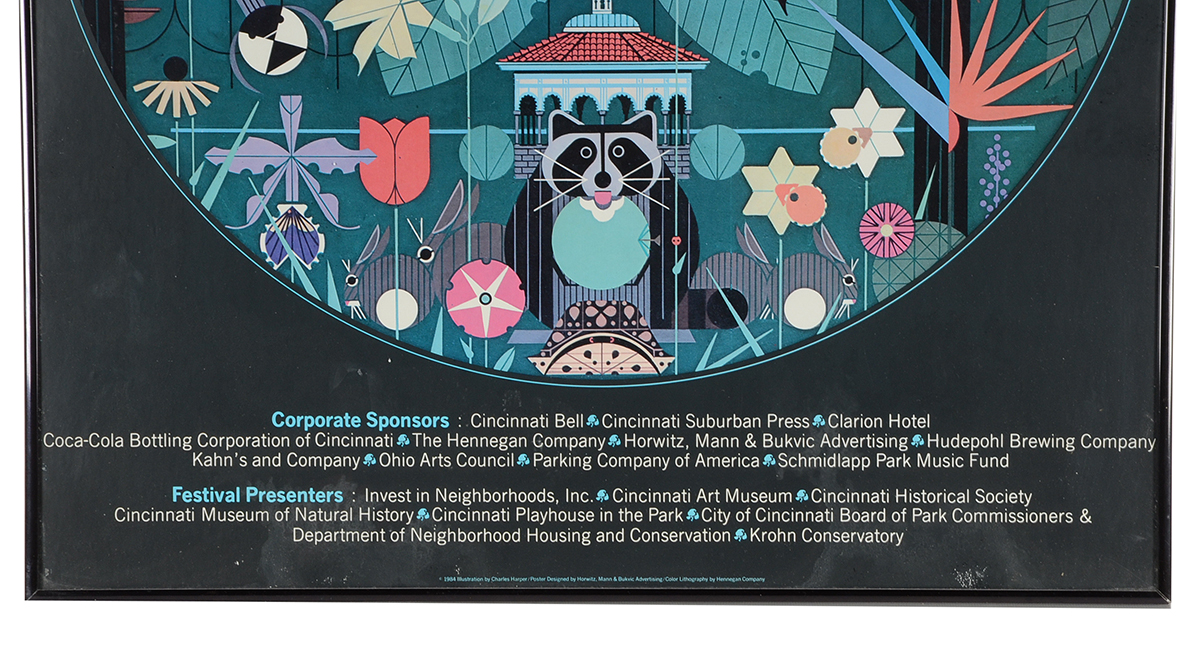 Original 1984 Promotional Poster with Artwork after Charley Harper "A Day in Eden"