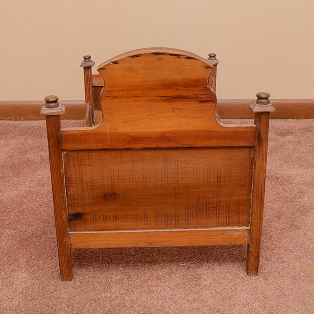 Antique Renaissance Revival Style Wooden Doll Bed