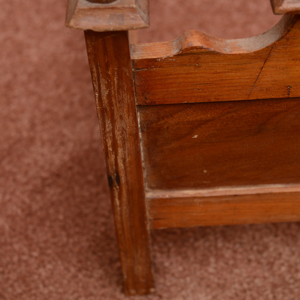 Antique Renaissance Revival Style Wooden Doll Bed