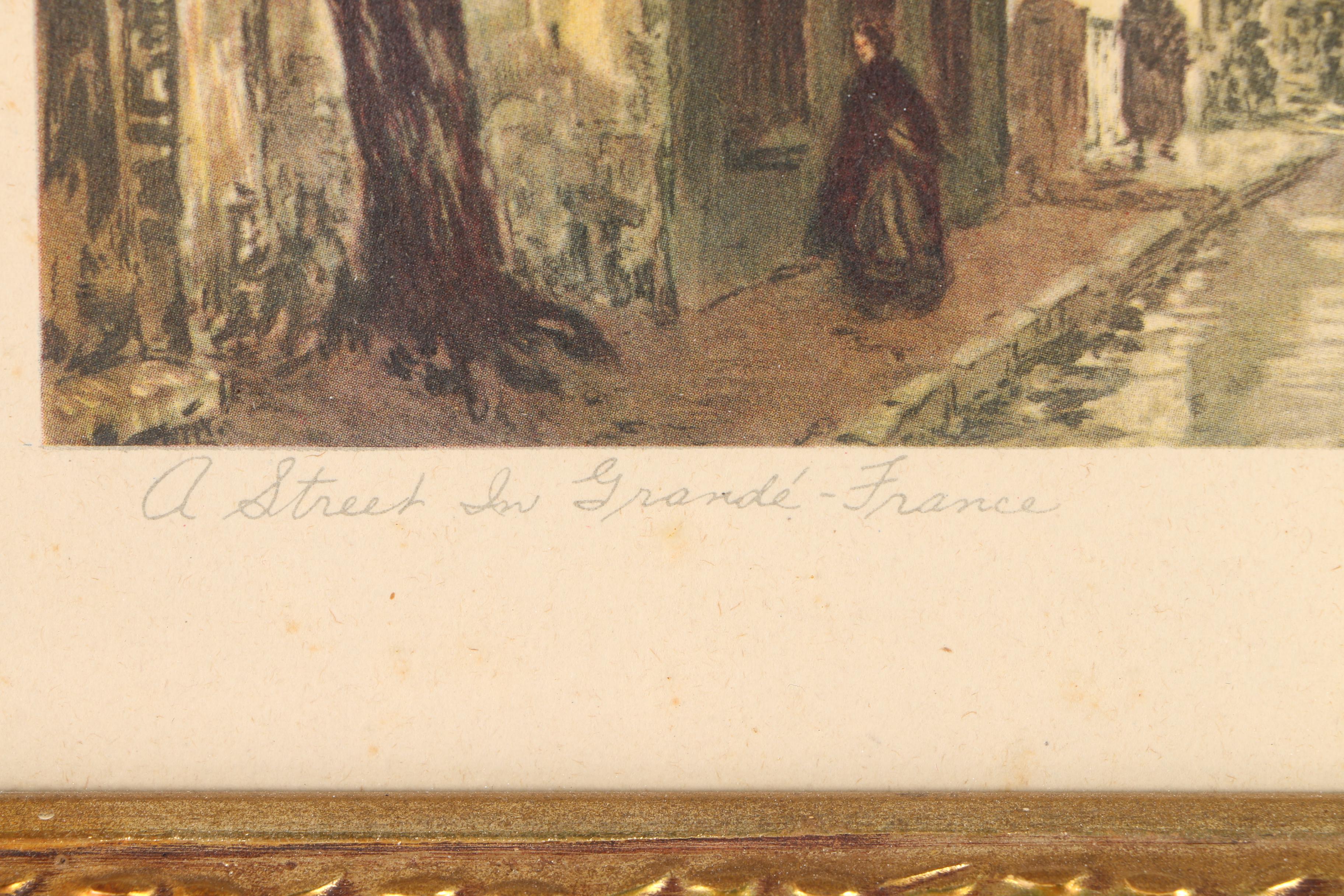 Offset Lithograph After L. Henri Poissones' Etching "A Street In Grande- France"