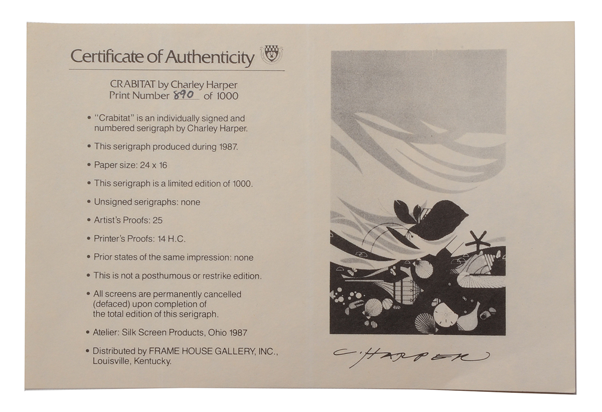 Charley Harper Signed Limited Edition Serigraph "Crabitat"