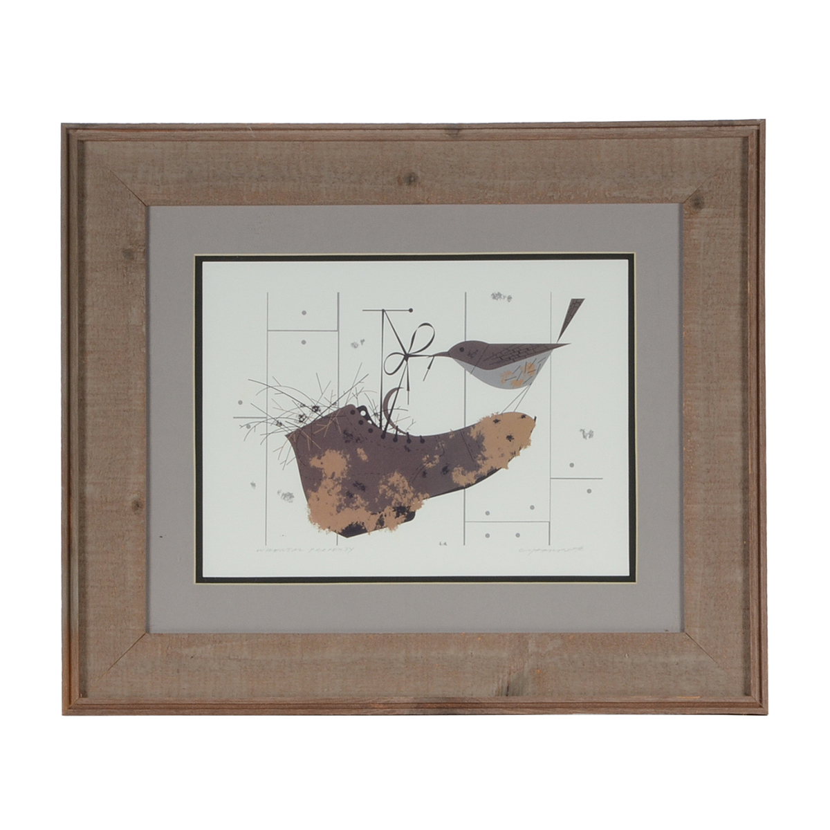 Charley Harper Signed Offset Lithograph "Wrental Property"