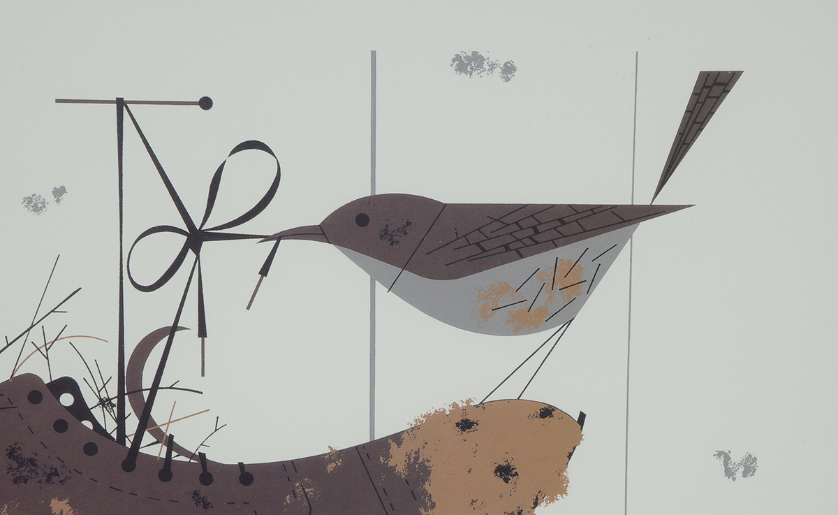 Charley Harper Signed Offset Lithograph "Wrental Property"