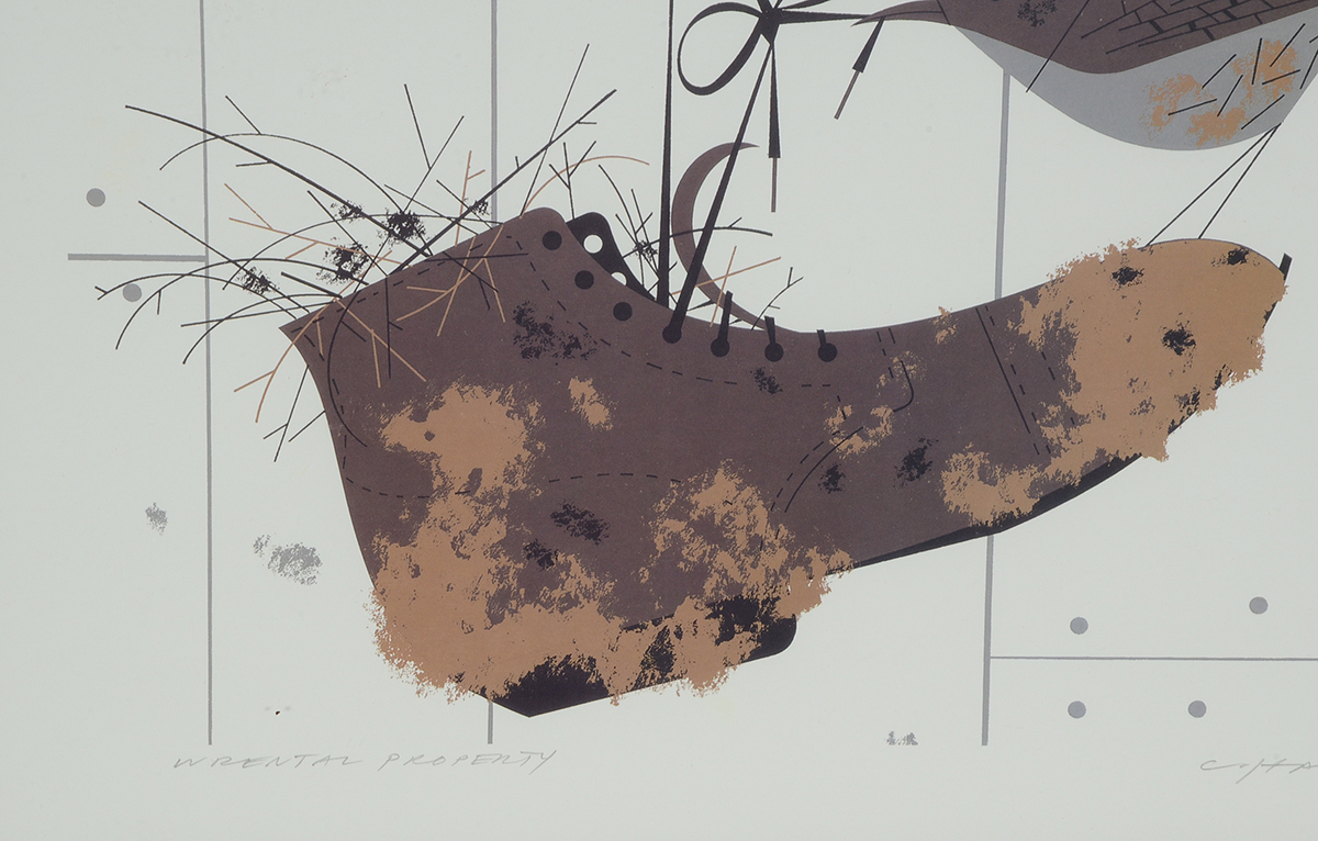 Charley Harper Signed Offset Lithograph "Wrental Property"