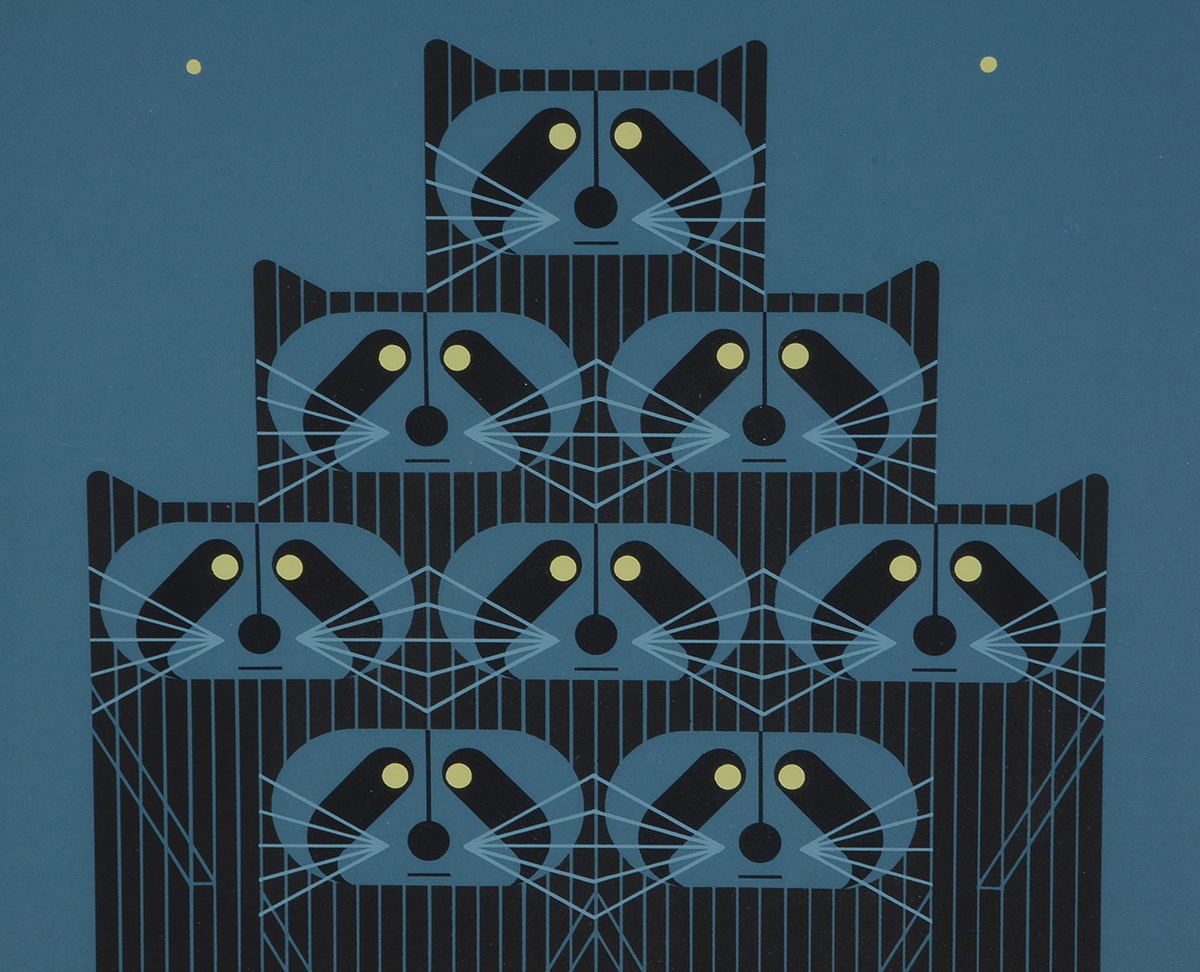 Charley Harper Signed Limited Edition Serigraph "Raccpack"