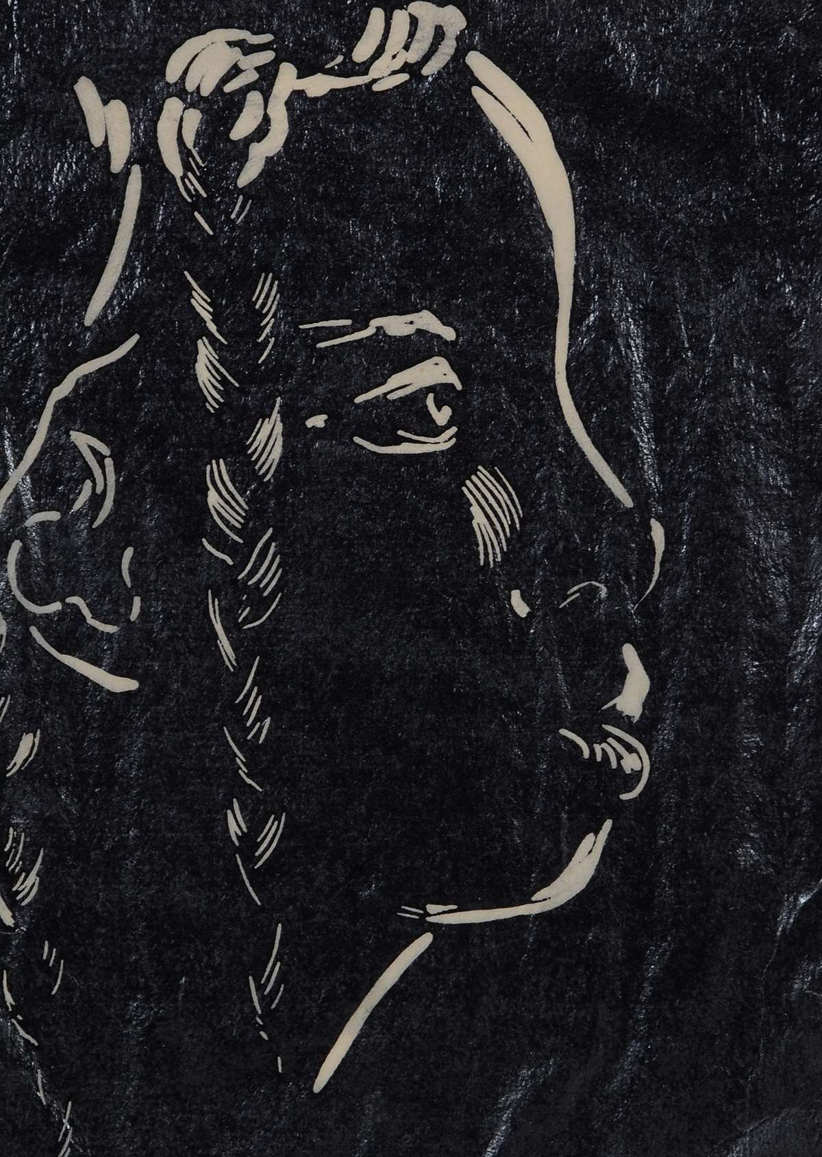 Signed Original Woodcut Portrait "Francine"