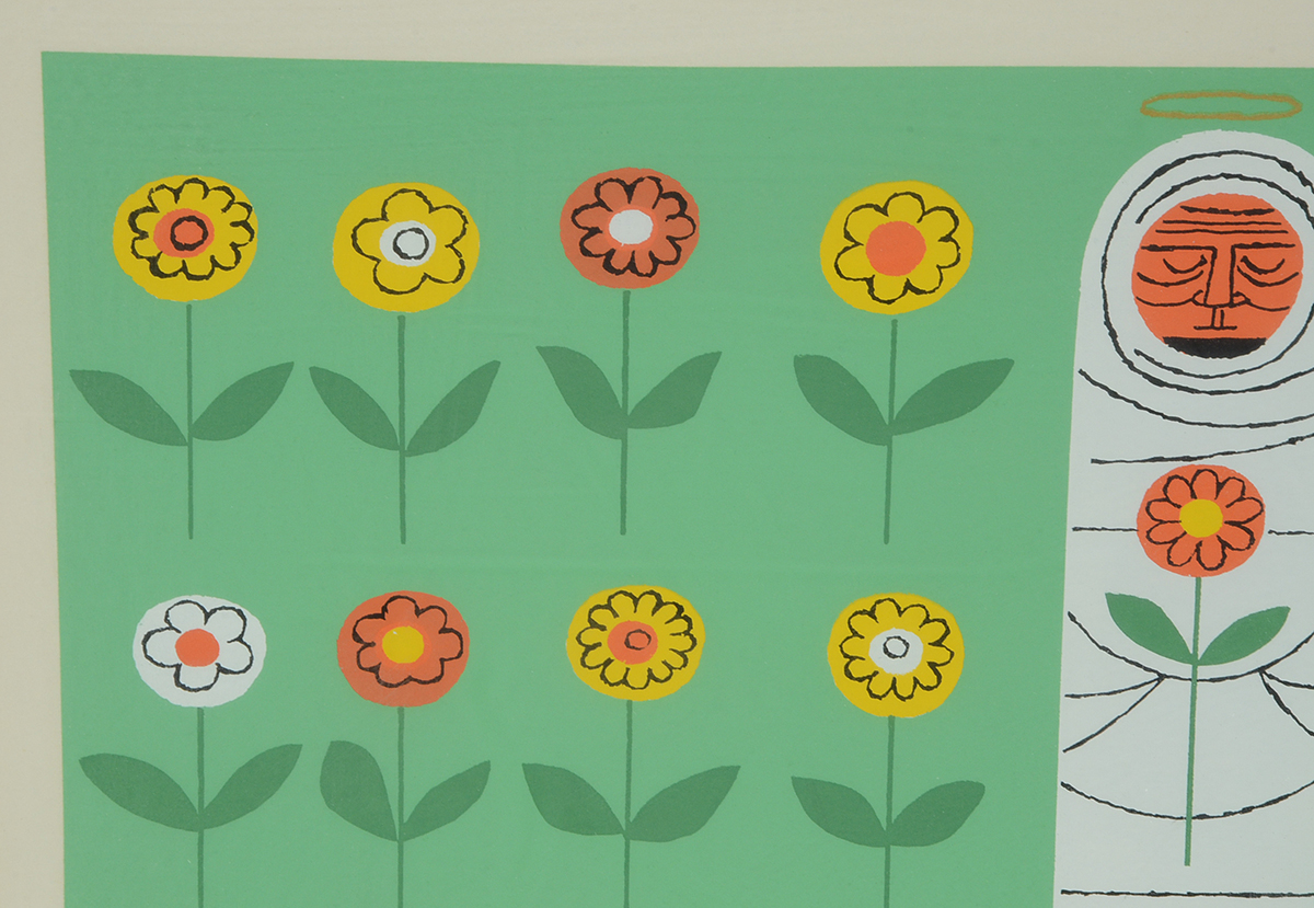 Edie Harper Signed 1975 Limited Edition Serigraph "In the Garden"