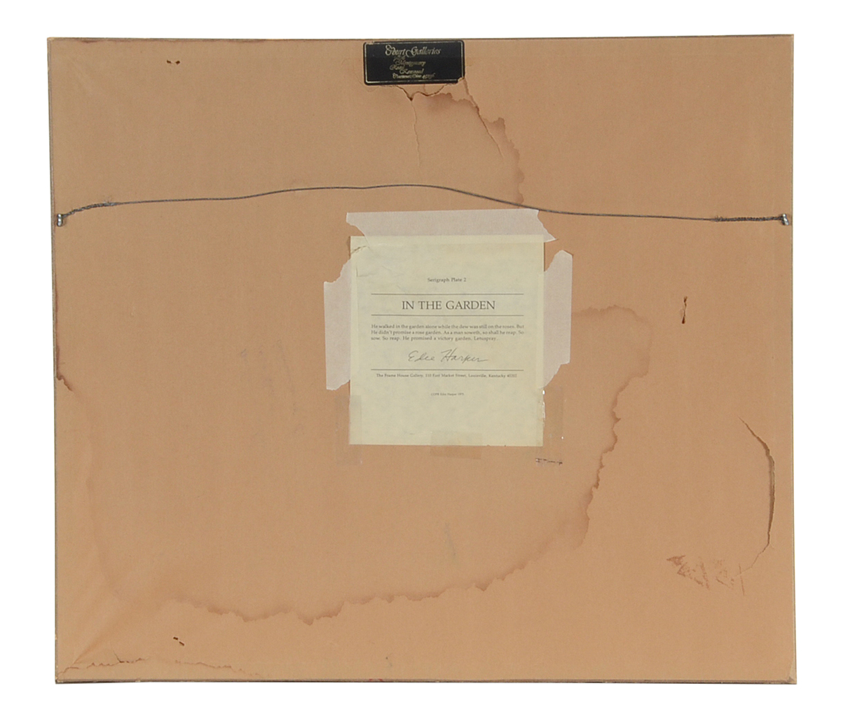 Edie Harper Signed 1975 Limited Edition Serigraph "In the Garden"