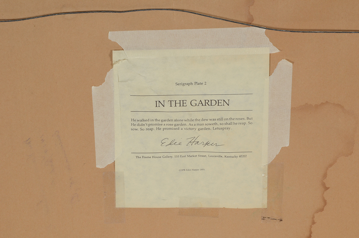 Edie Harper Signed 1975 Limited Edition Serigraph "In the Garden"