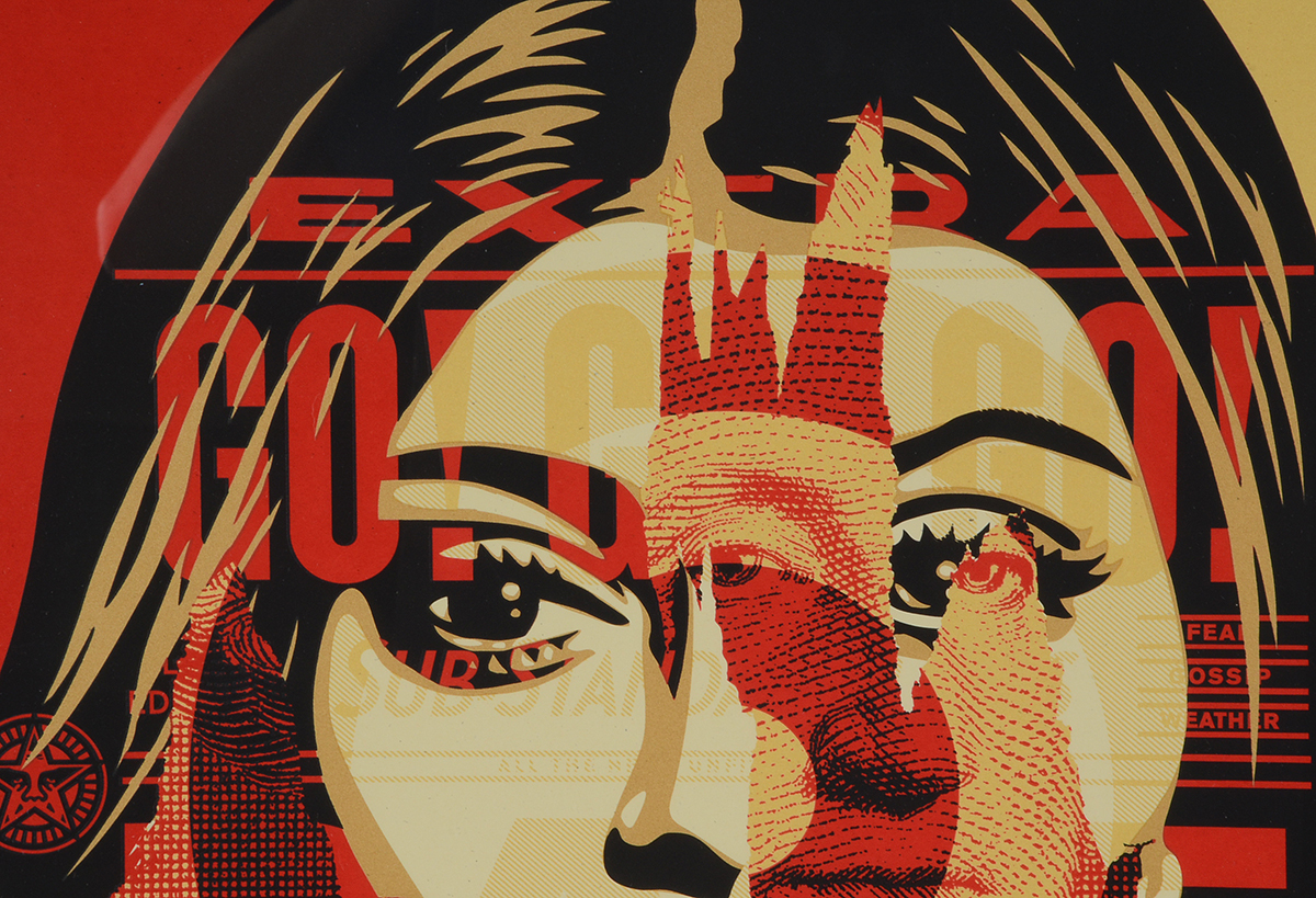 Shepard Fairey Signed Limited Edition Serigraph "Media Disintegration"