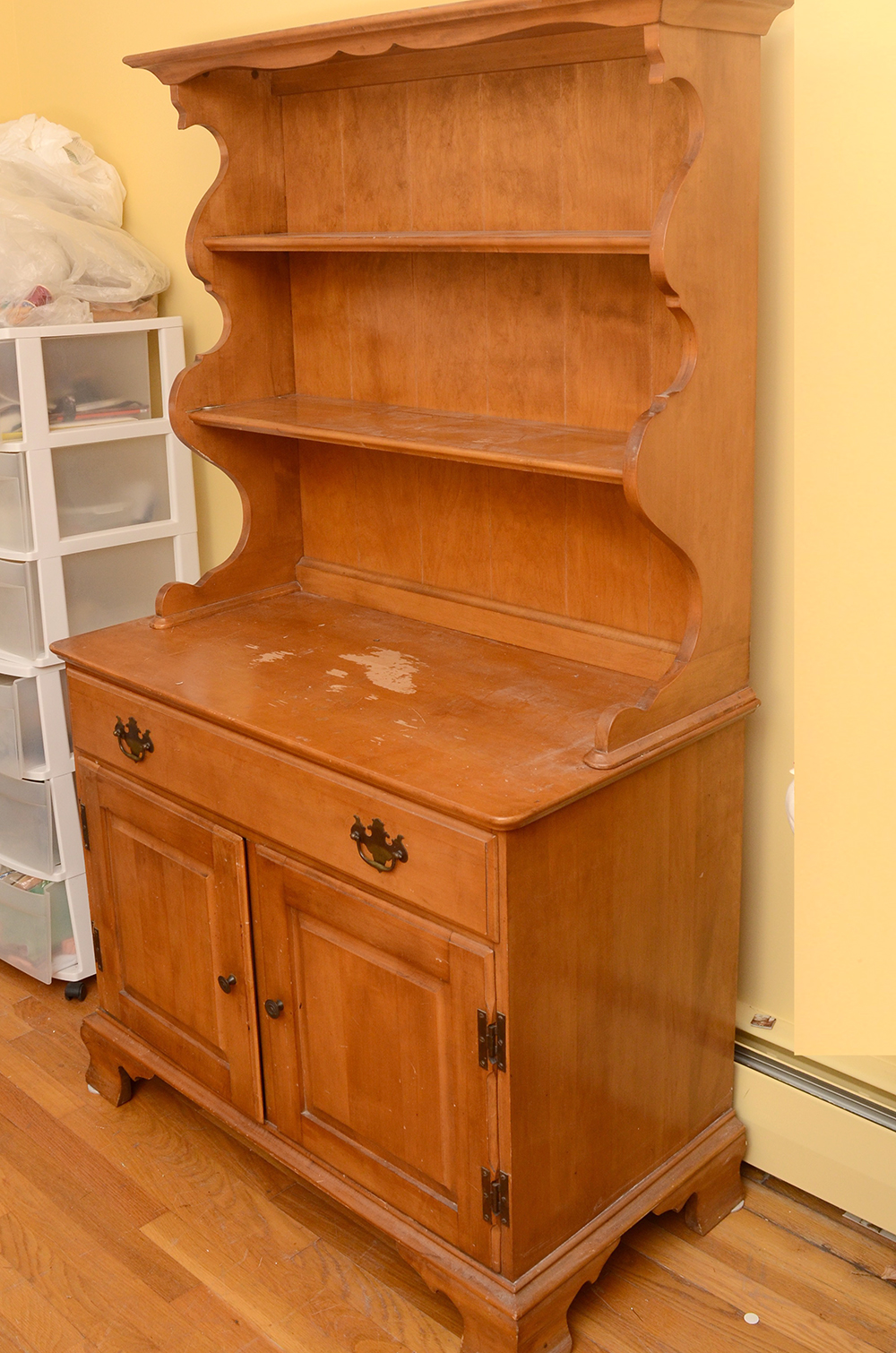 Sugar Maple Display Hutch Over Server Cabinet by O'Hearn