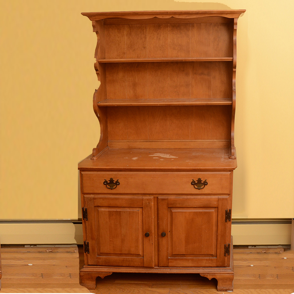 Sugar Maple Display Hutch Over Server Cabinet by O'Hearn