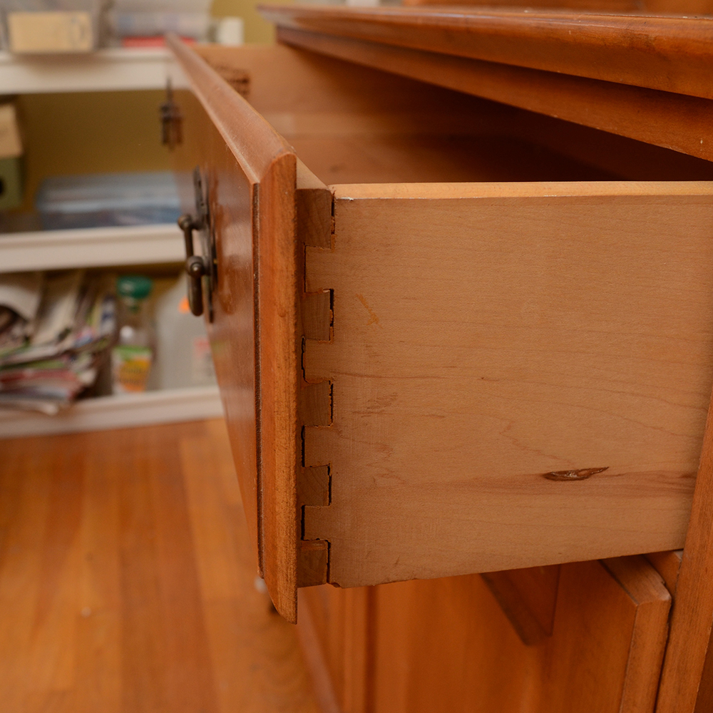 Sugar Maple Display Hutch Over Server Cabinet by O'Hearn