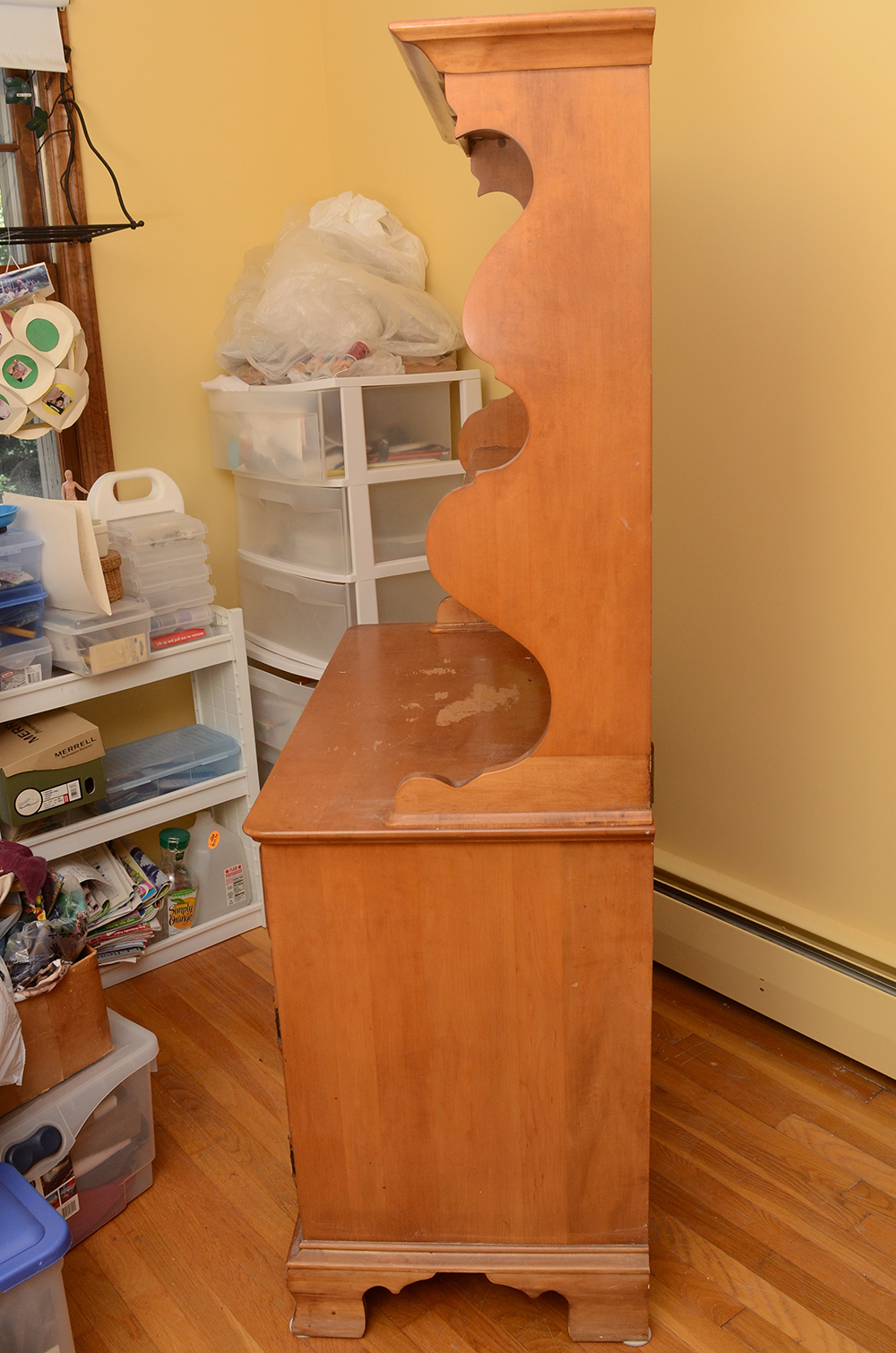 Sugar Maple Display Hutch Over Server Cabinet by O'Hearn
