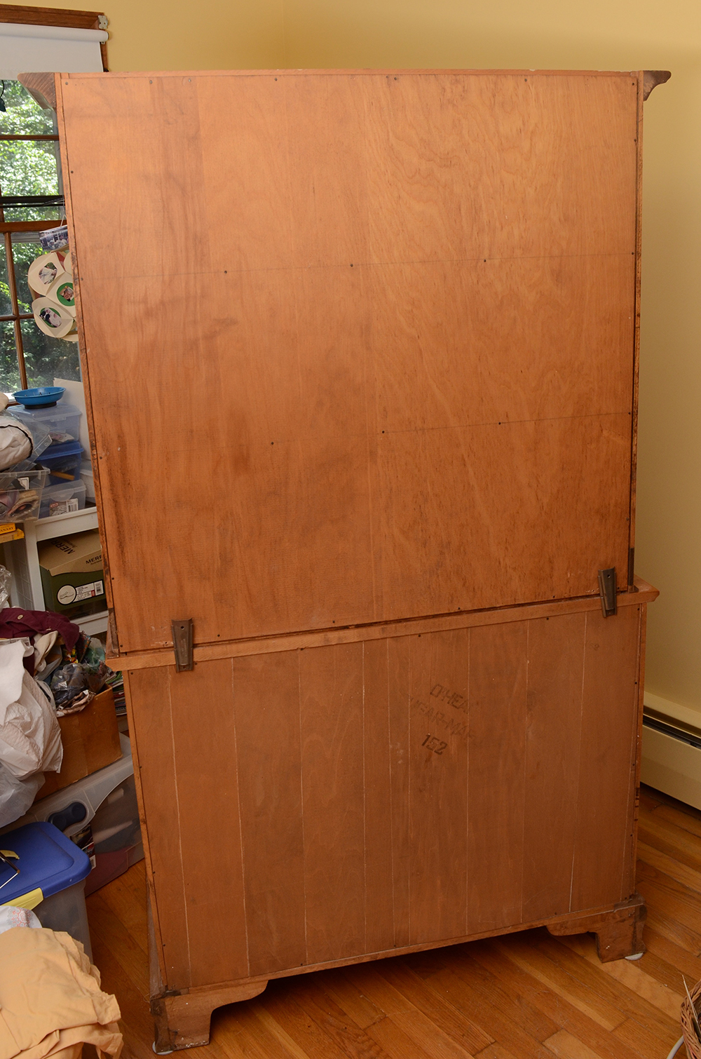 Sugar Maple Display Hutch Over Server Cabinet by O'Hearn