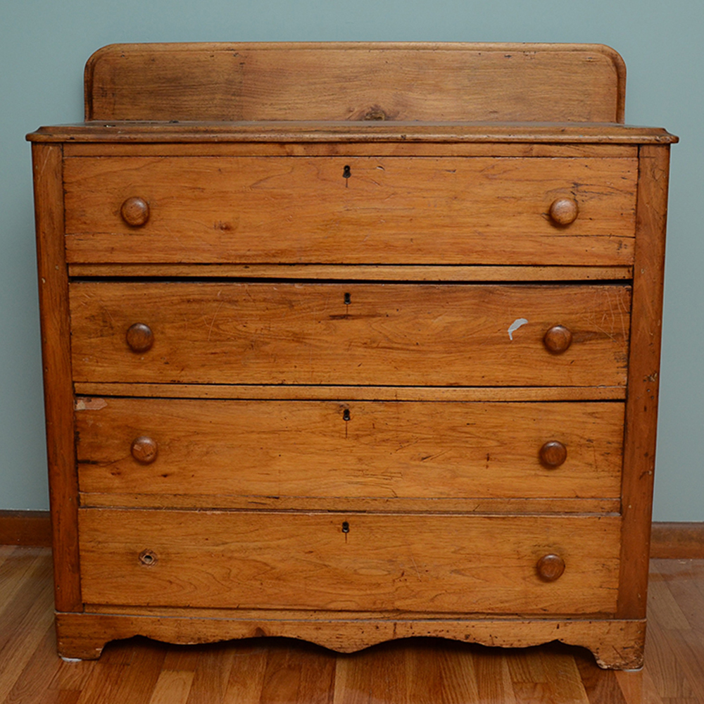 Antique American Butternut Chest of Drawers, c. 1860