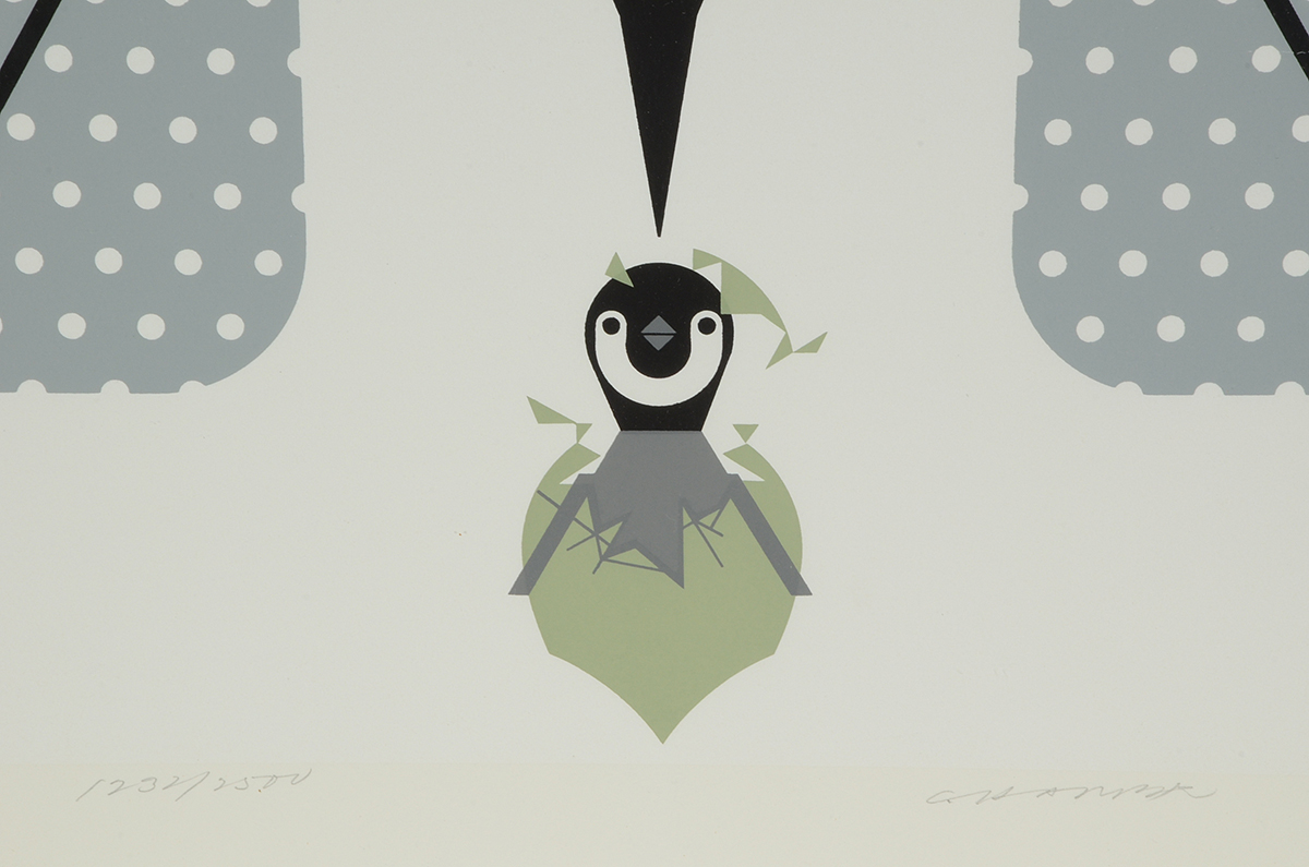 Charley Harper Signed Limited Edition Serigraph "Br-r-r-r-r-rthday"