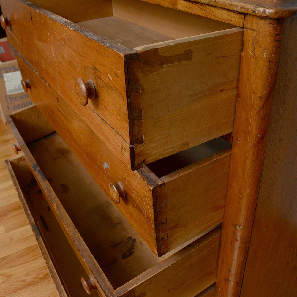 Antique American Butternut Chest of Drawers, c. 1860