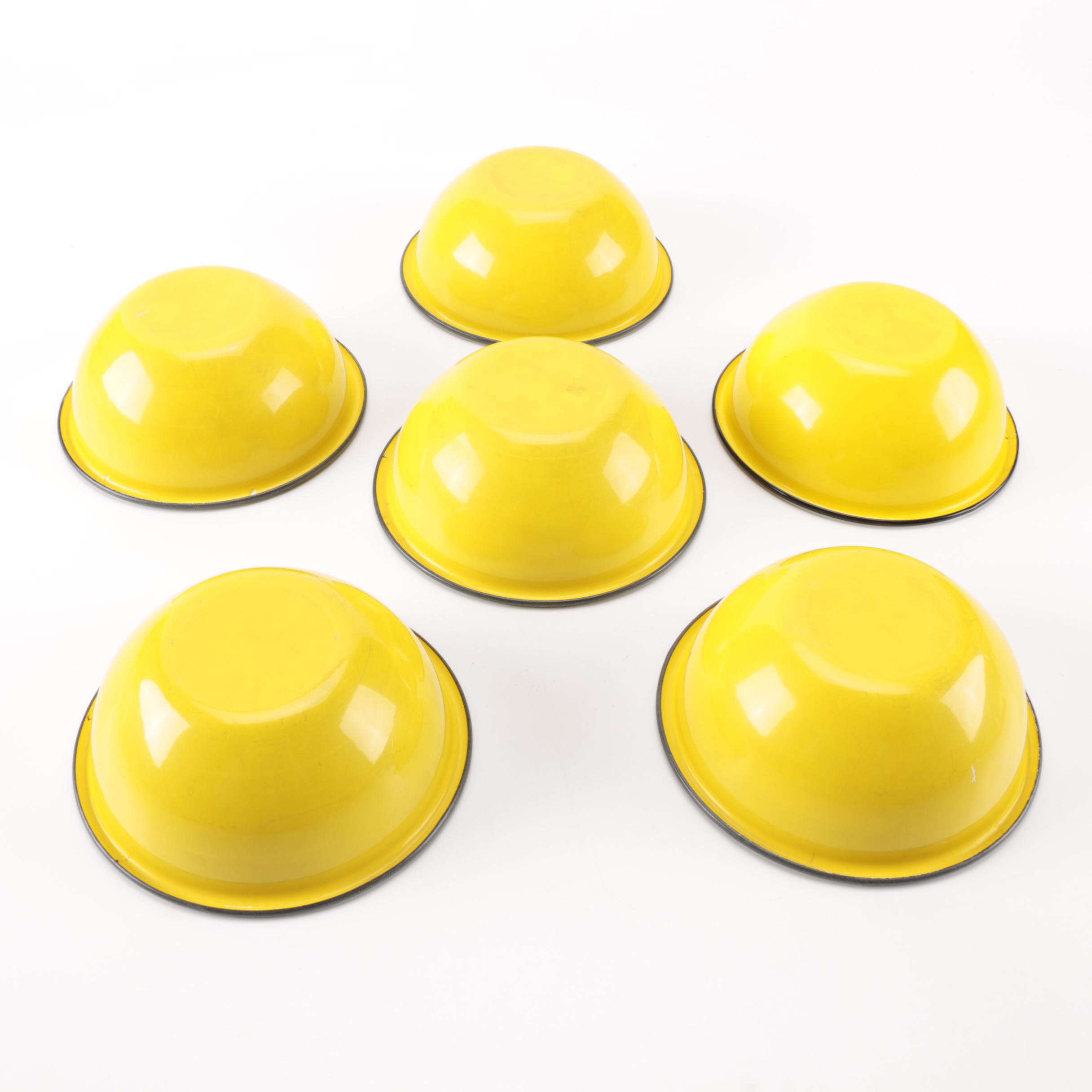 Six Vintage Enameled Bowls