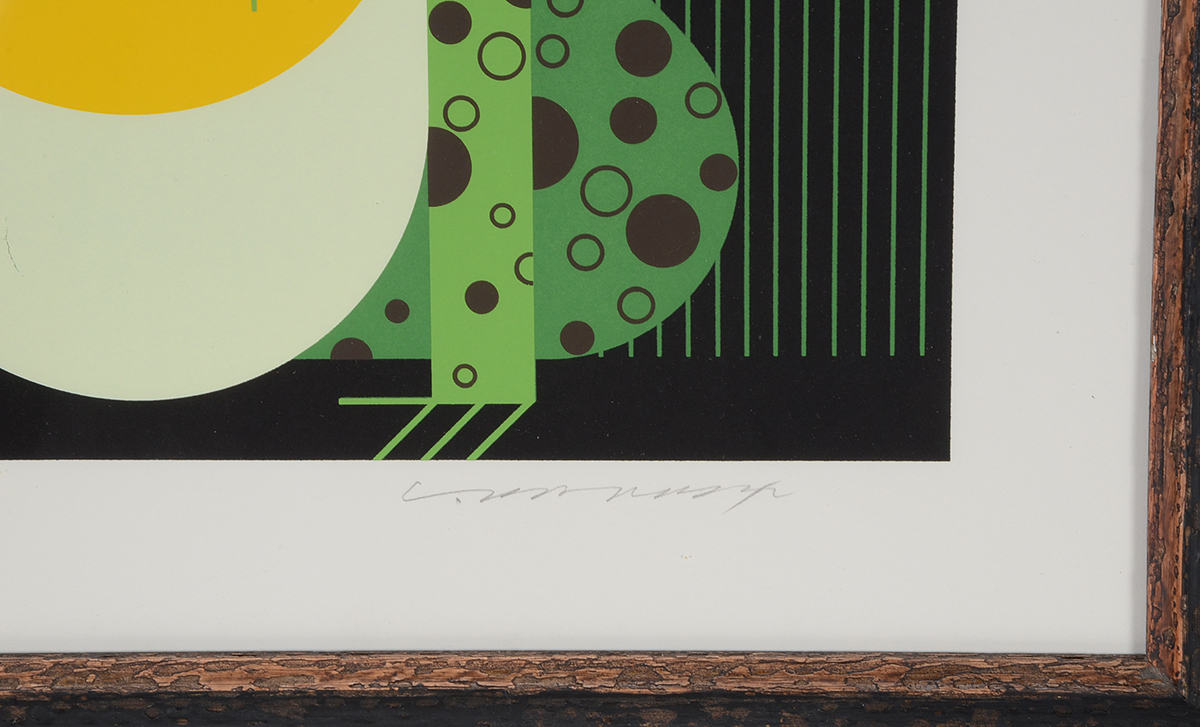 Charley Harper Signed Limited Edition Serigraph "Frog Eat Frog"