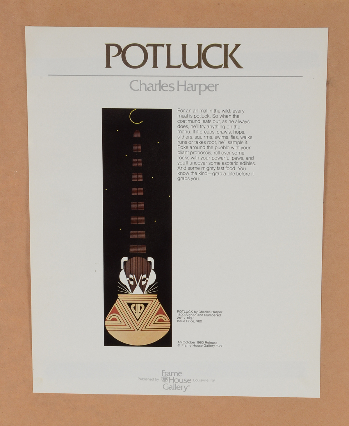 Charley Harper Signed Limited Edition Serigraph "Potluck"
