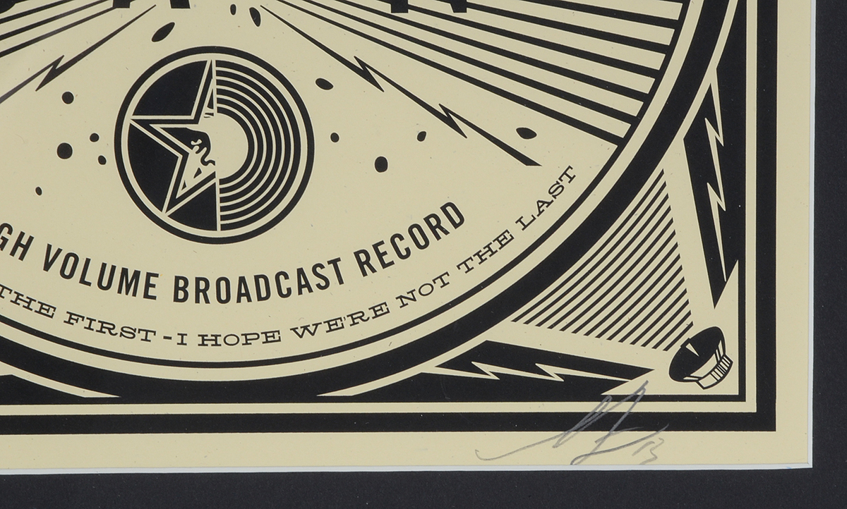 Shepard Fairey Signed Limited Edition Serigraph from "50 Shades of Black"