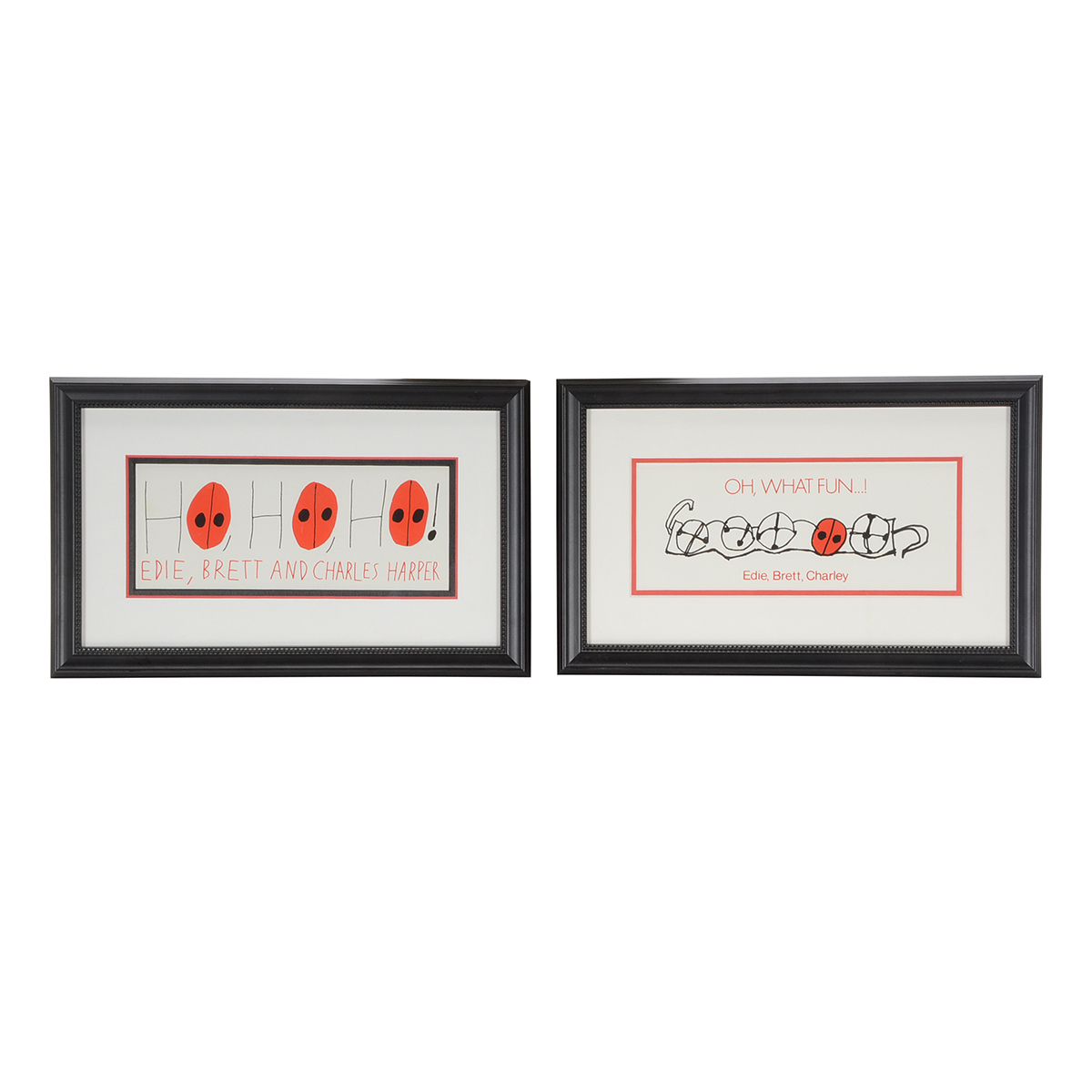 Pair of Collaborative Holiday Serigraphs from Edie, Brett, and Charley Harper