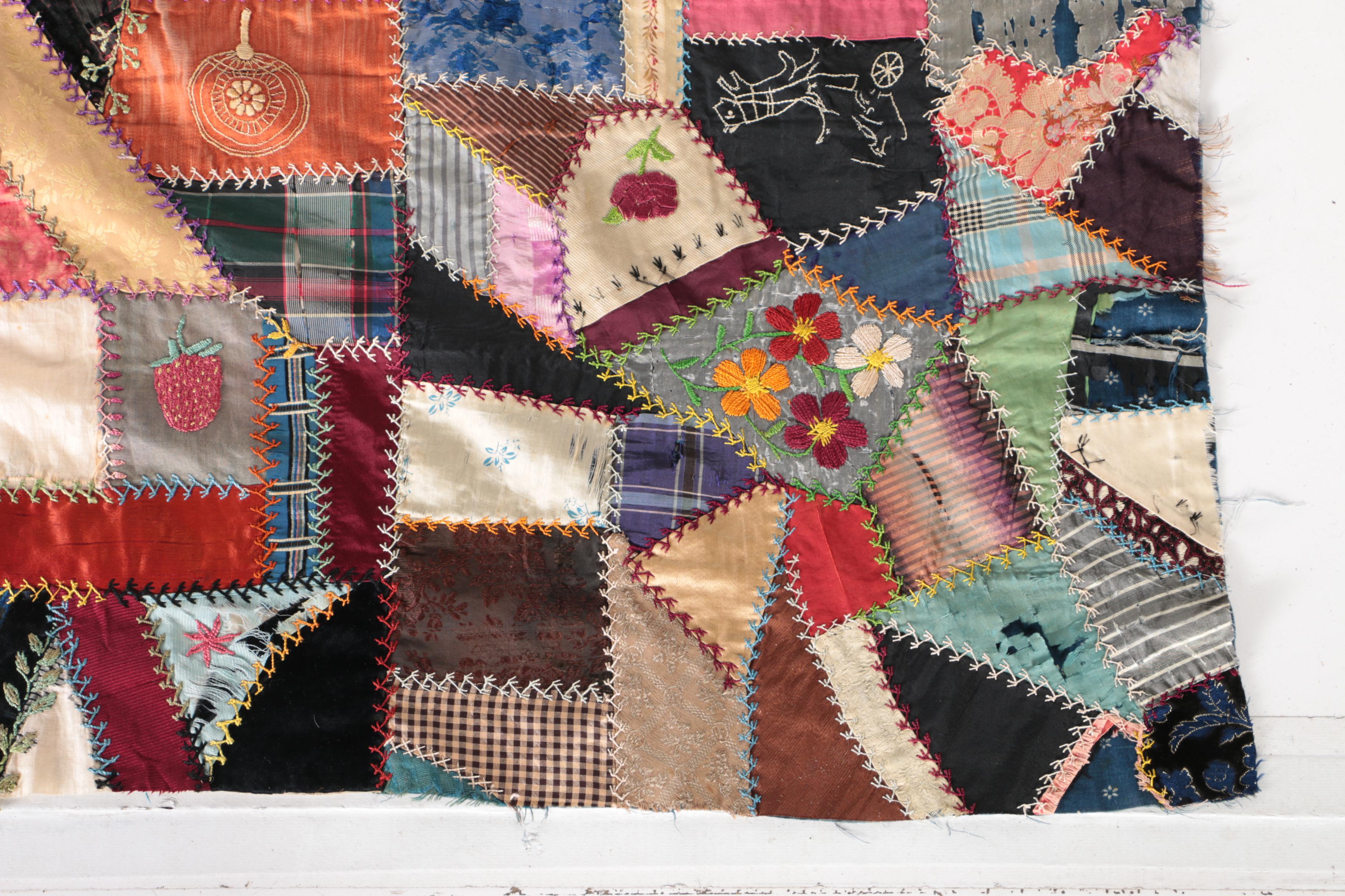 Handmade "Wool Crazy" Patchwork Quilt