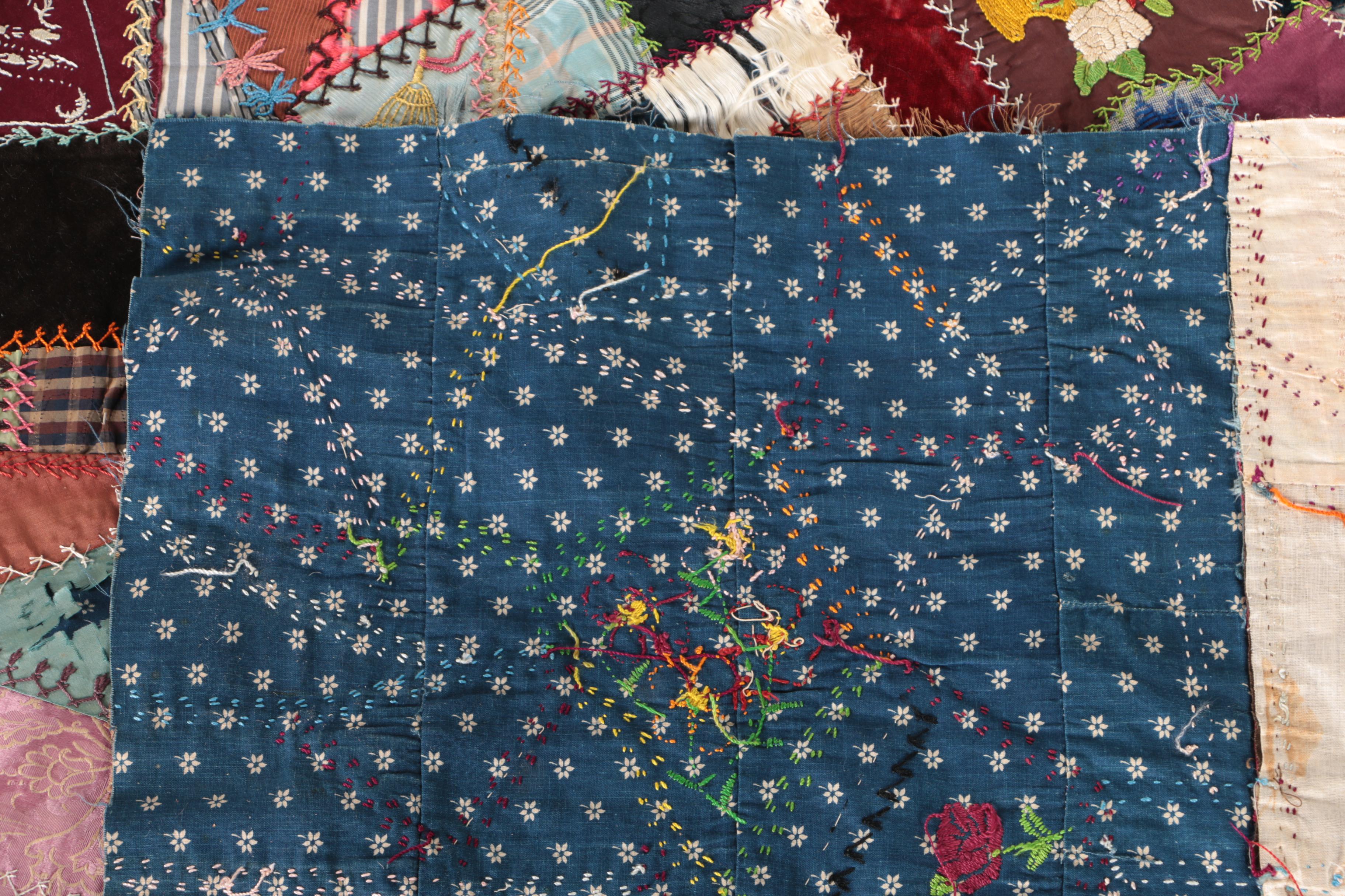 Handmade "Wool Crazy" Patchwork Quilt