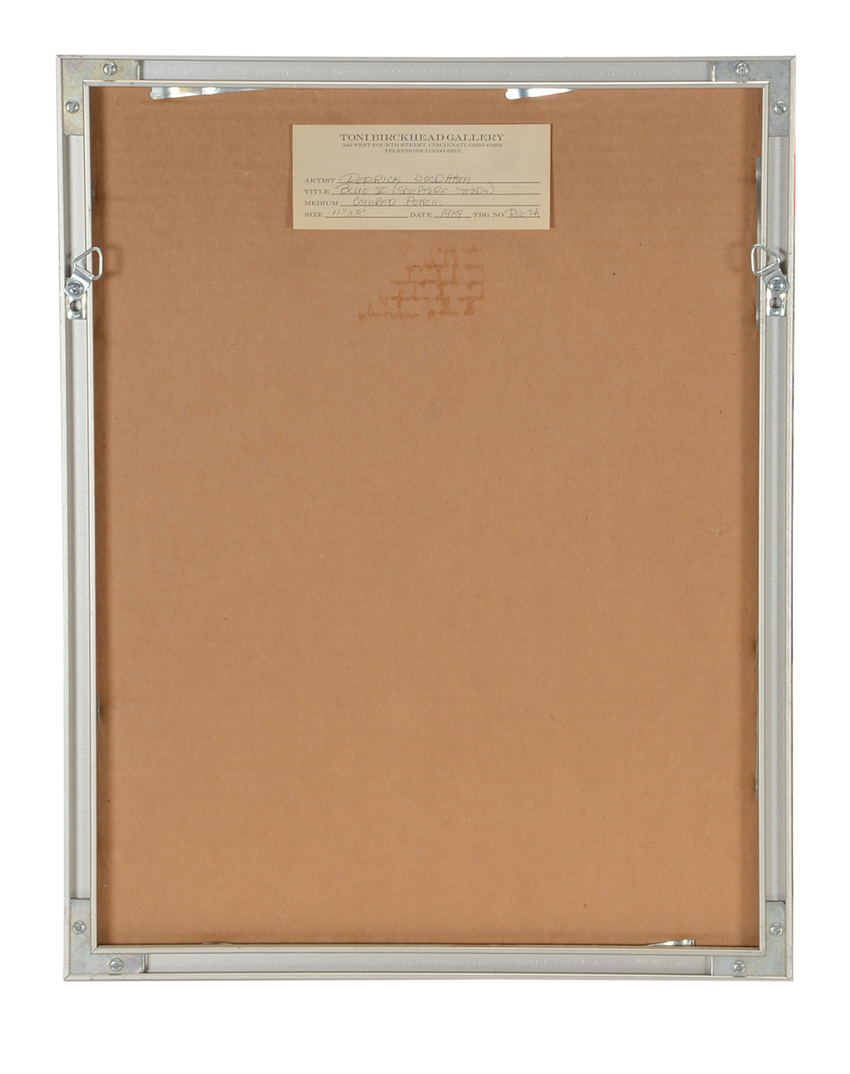 Two Derrick Woodham Original 1984 Colored Pencil Sculpture Studies "Blue II" & "Green II"