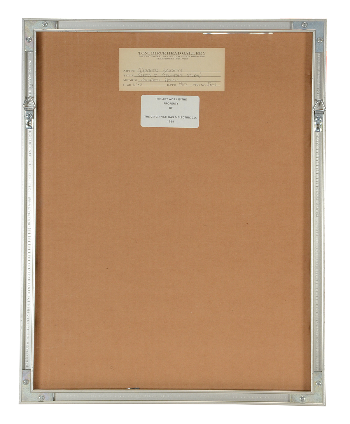 Two Derrick Woodham Original 1984 Colored Pencil Sculpture Studies "Yellow II" & "Green I"