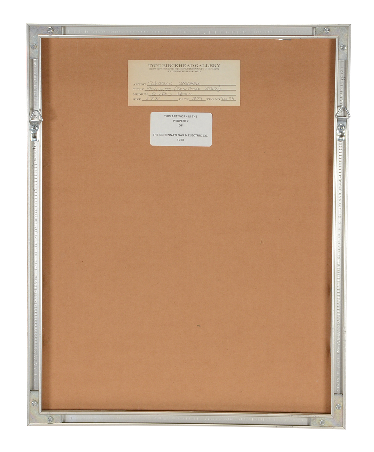 Two Derrick Woodham Original 1984 Colored Pencil Sculpture Studies "Yellow II" & "Green I"