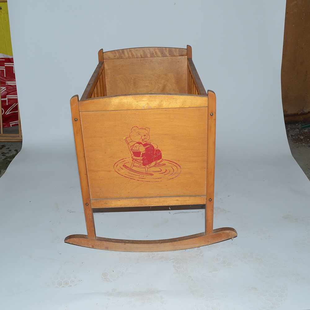 Vintage Wooden Doll Crib