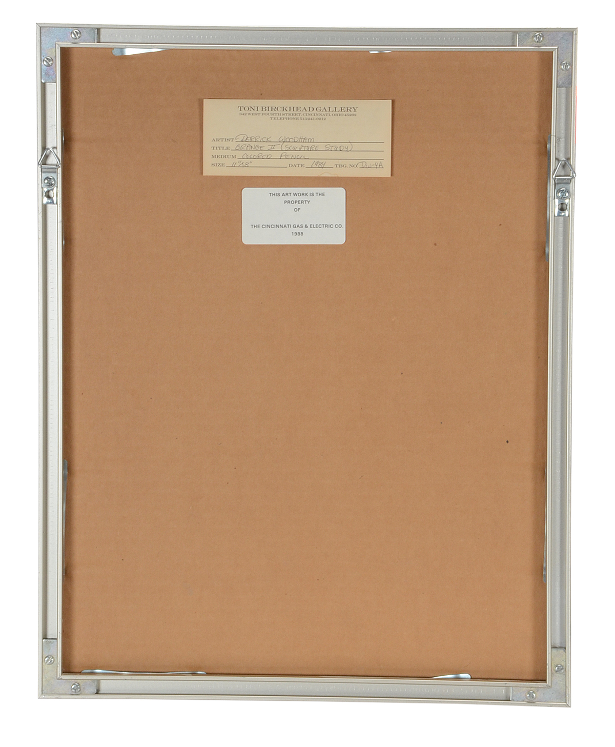 Two Derrick Woodham Original 1984 Colored Pencil Sculpture Studies "Orange II" & "Yellow I"