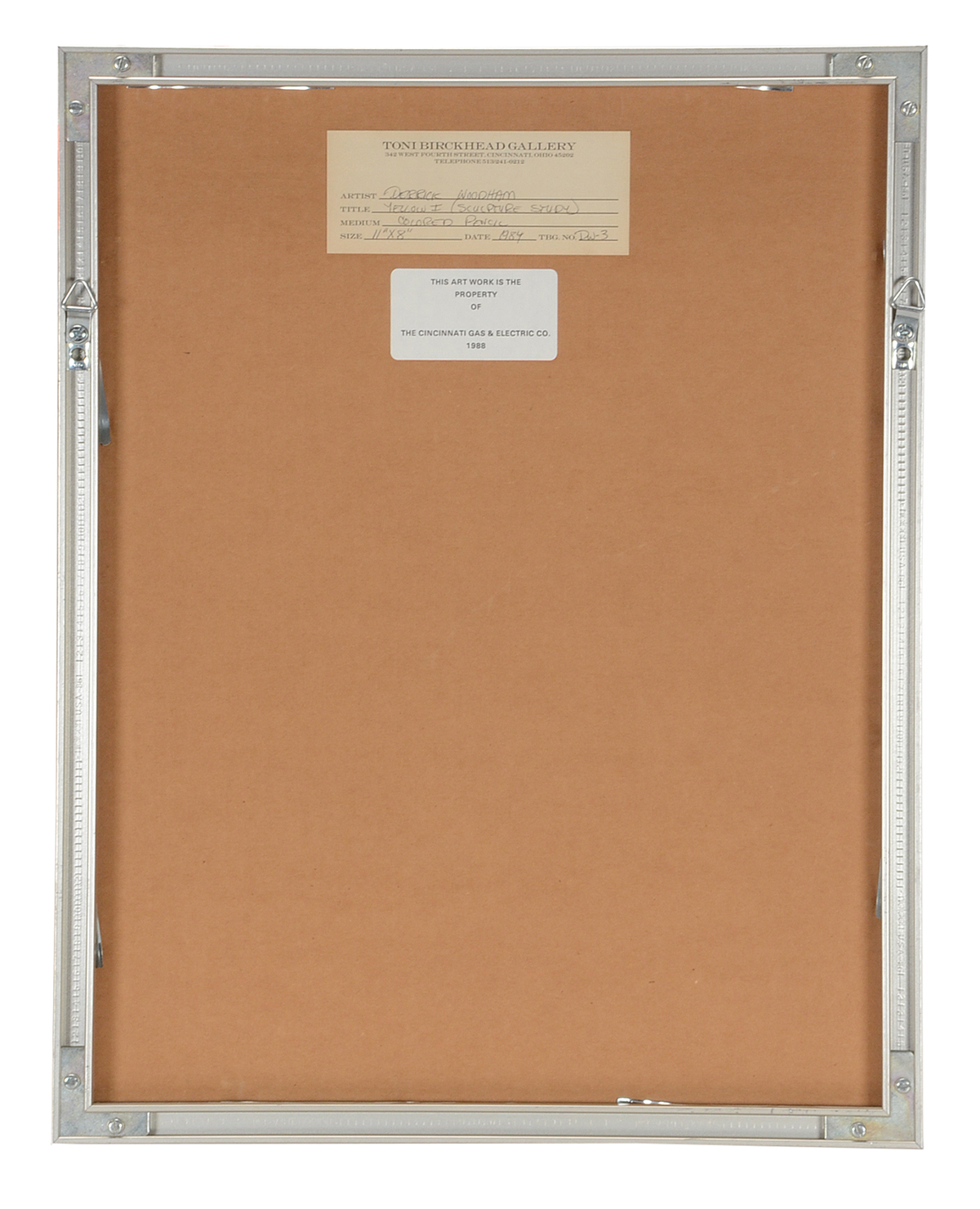 Two Derrick Woodham Original 1984 Colored Pencil Sculpture Studies "Orange II" & "Yellow I"