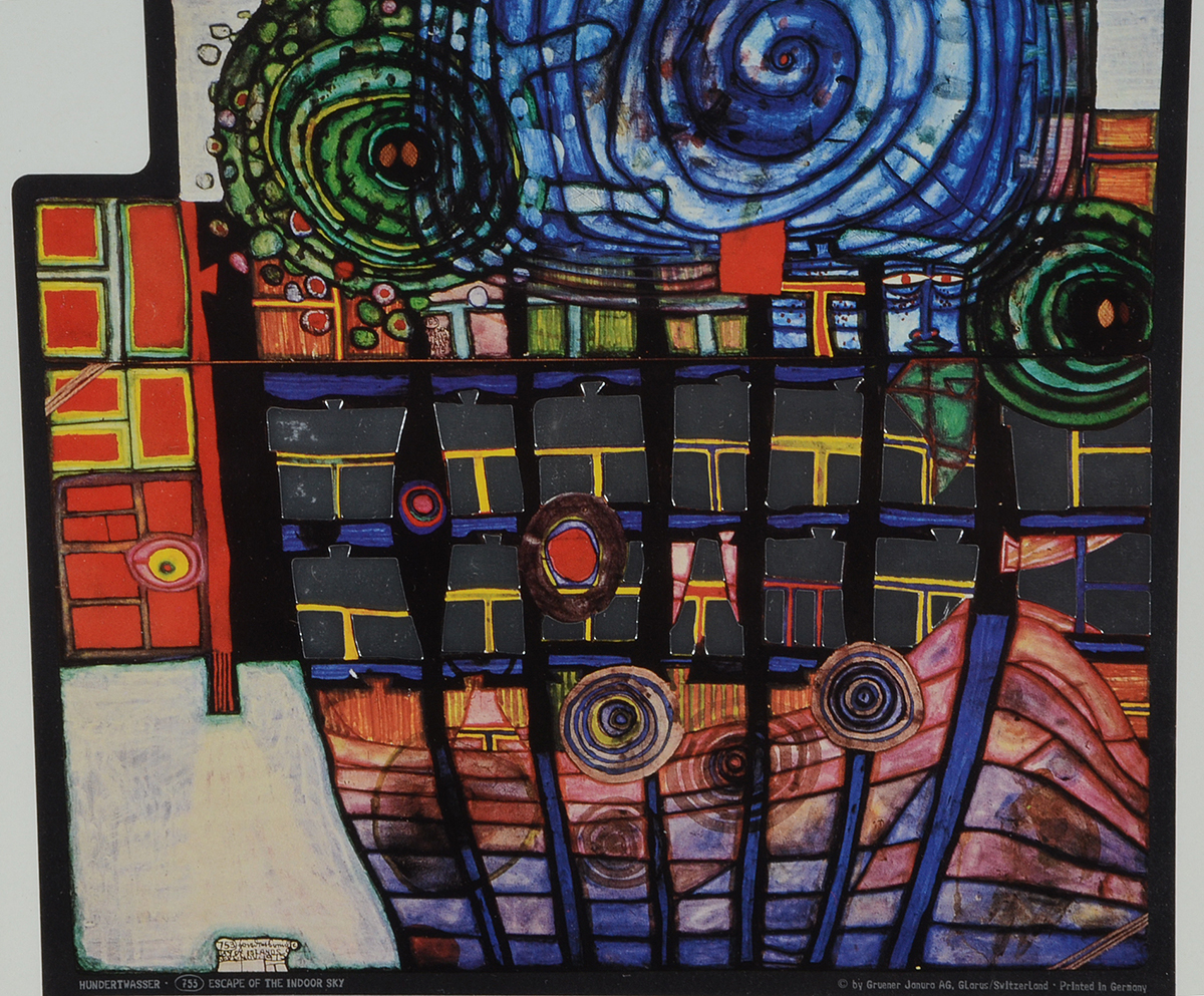 Friedensreich Hundertwasser 1980 Offset Lithograph "Escape of the Indoor Sky"