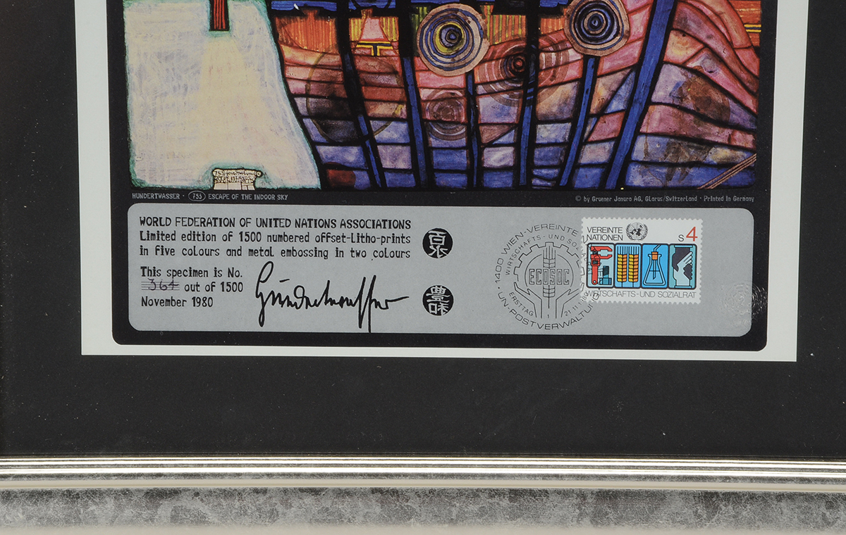 Friedensreich Hundertwasser 1980 Offset Lithograph "Escape of the Indoor Sky"