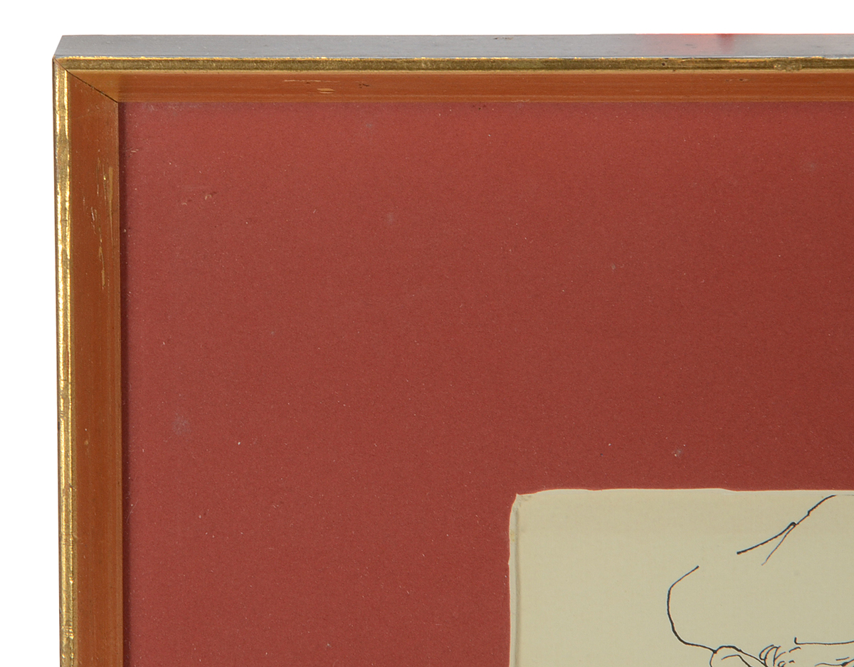 Vintage Gestural Lithograph Portrait