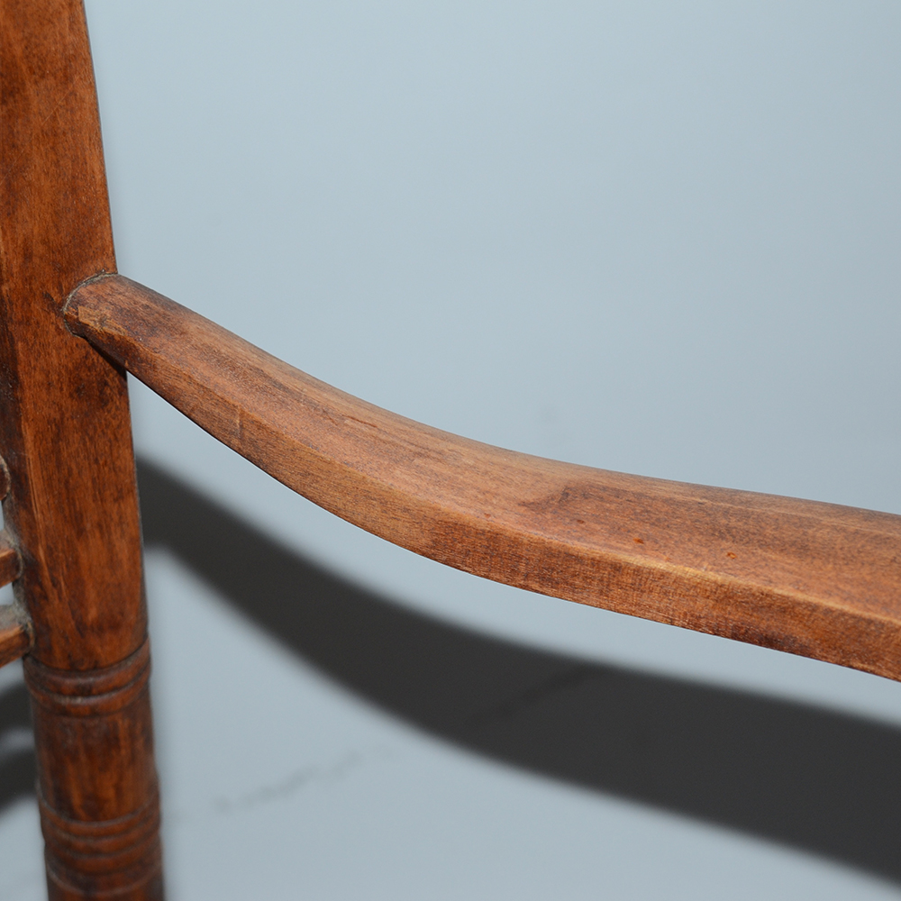 Antique "Cheesebox" Rush Seat Chairs Including Rocker