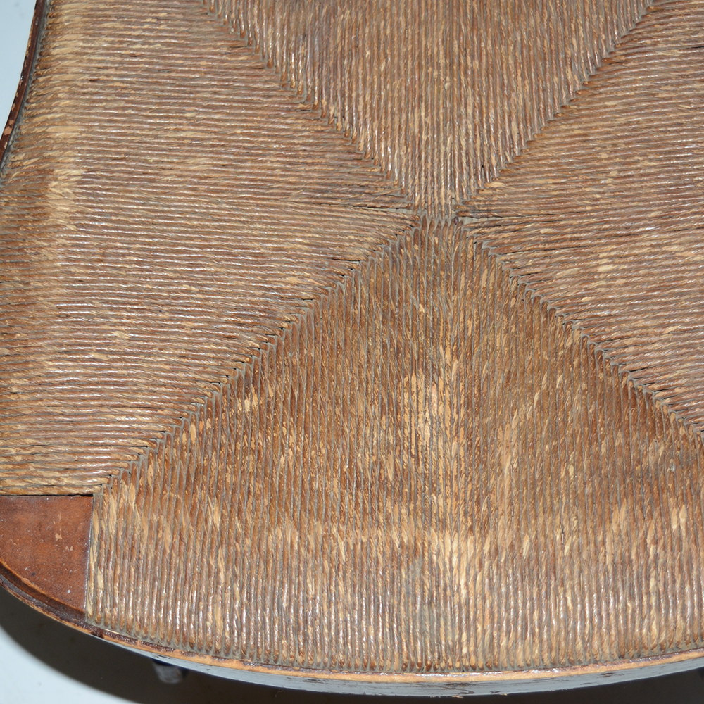 Antique "Cheesebox" Rush Seat Chairs Including Rocker