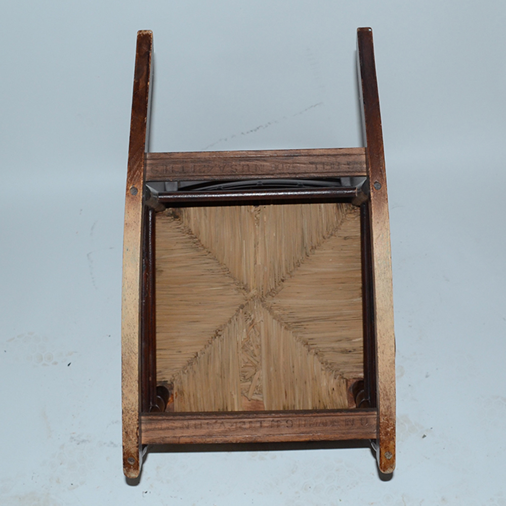 Antique "Cheesebox" Rush Seat Chairs Including Rocker