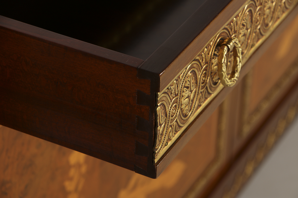 20th-Century Louis XVI Style Credenza with Satinwood Inlay Veneer