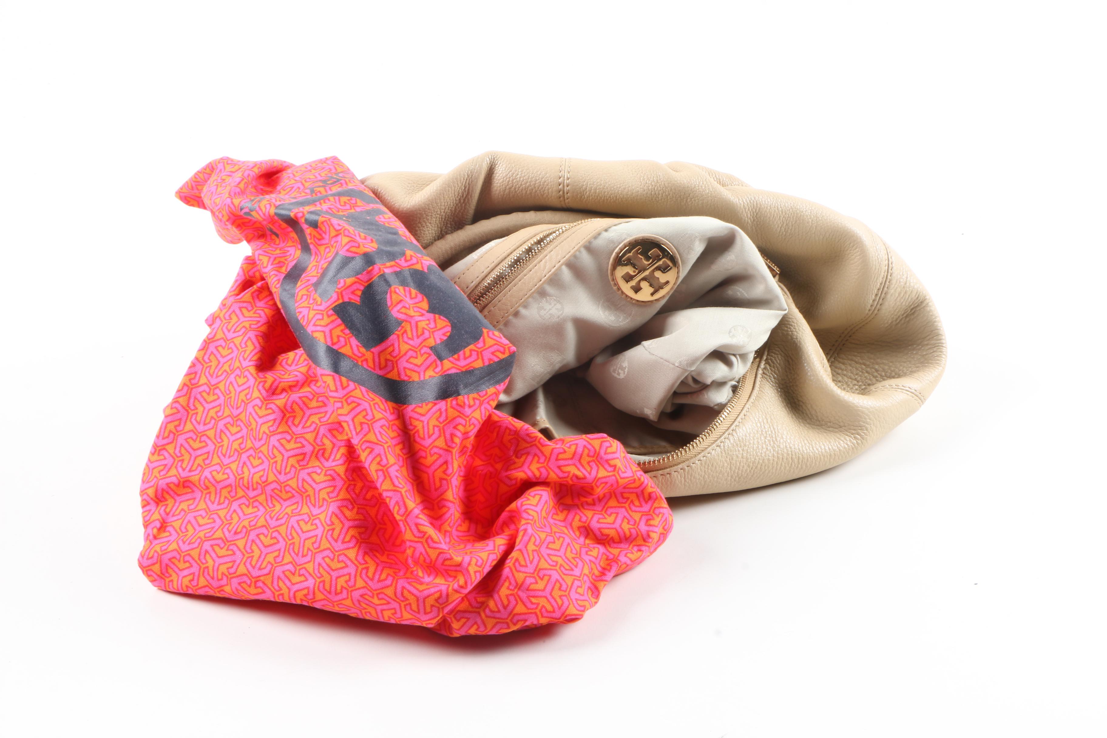 Beige Tory Burch Hobo Bag