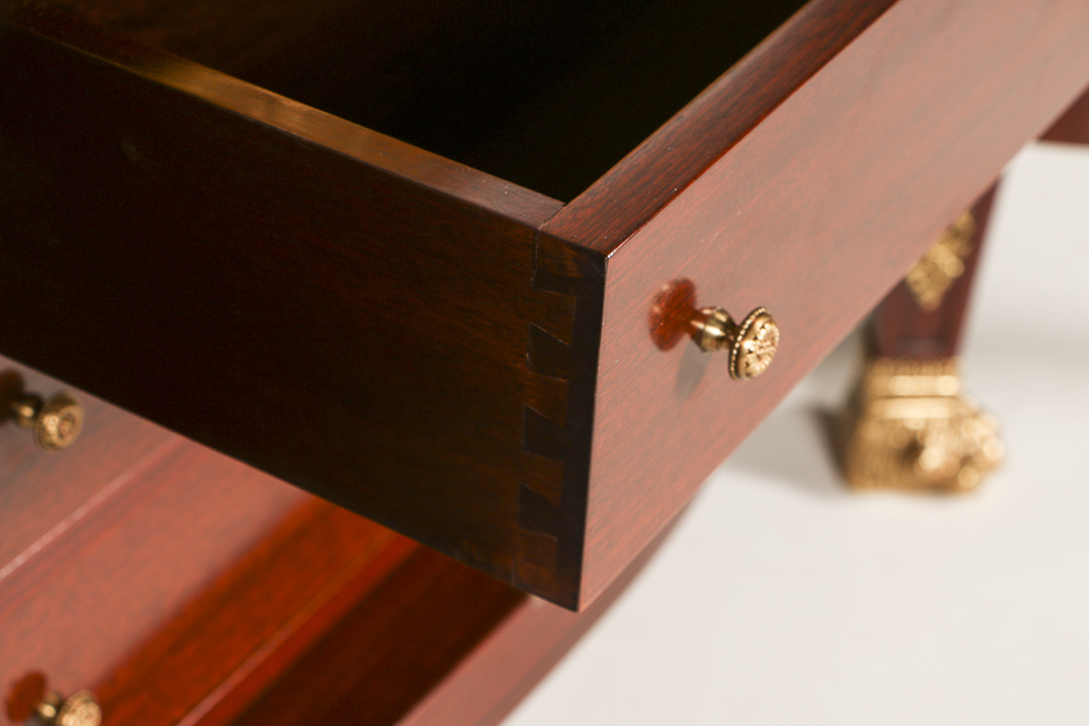 20th-Century French Style Mahogany Veneered Marble Top Sideboard