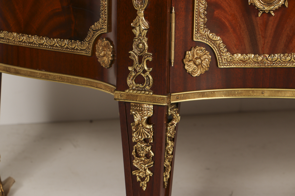 20th-Century French Style Mahogany Veneered Marble Top Sideboard