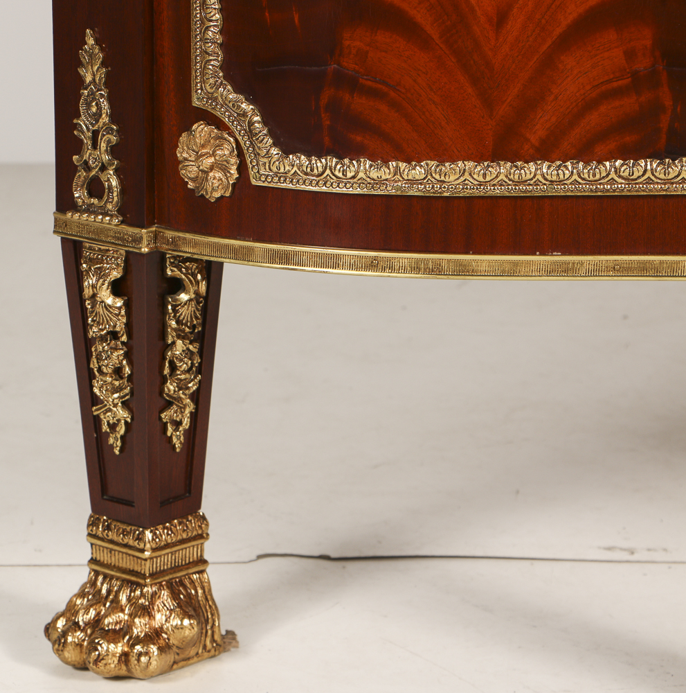 20th-Century French Style Mahogany Veneered Marble Top Sideboard